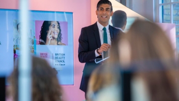 Chancellor Rishi Sunak speaking at British Beauty Week 2021